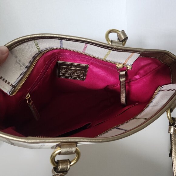 Coach Peyton Tattersall Plaid Handbag - Picture 4 of 4